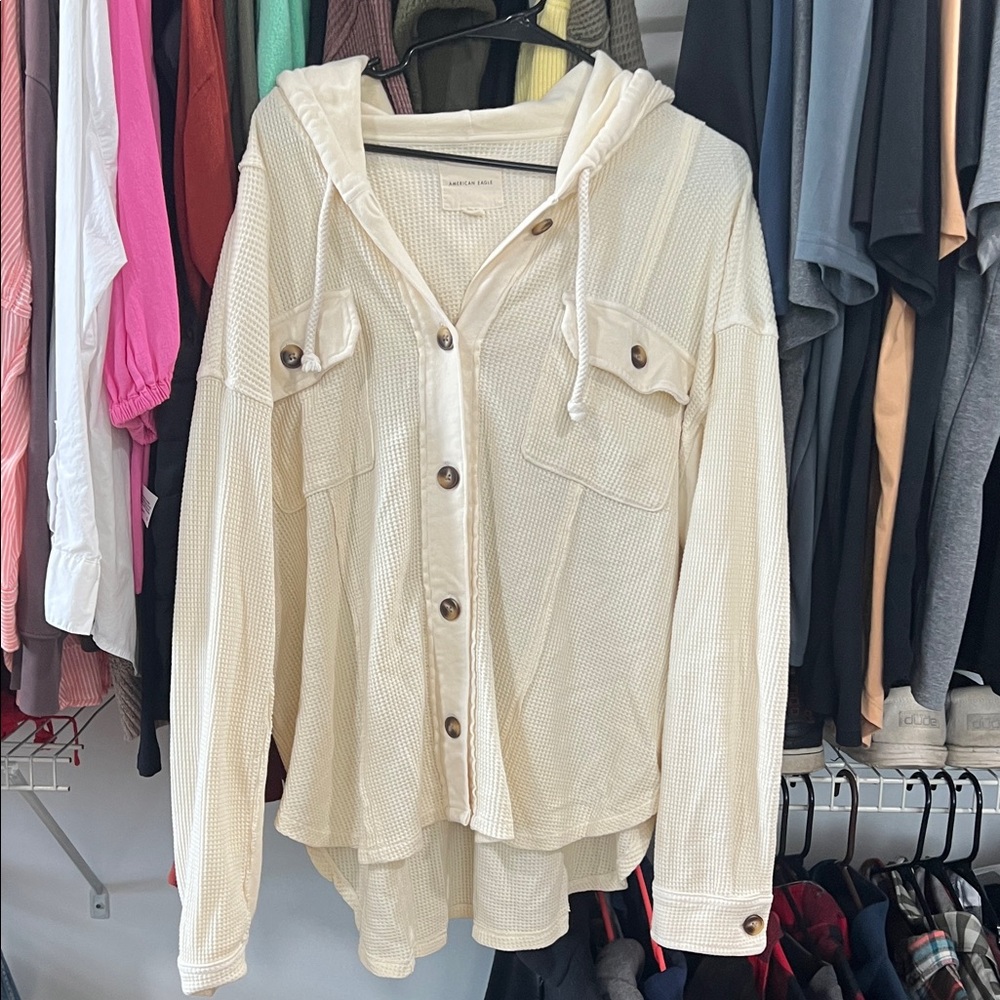 American Eagle Outfitters Cream Utility Jacket